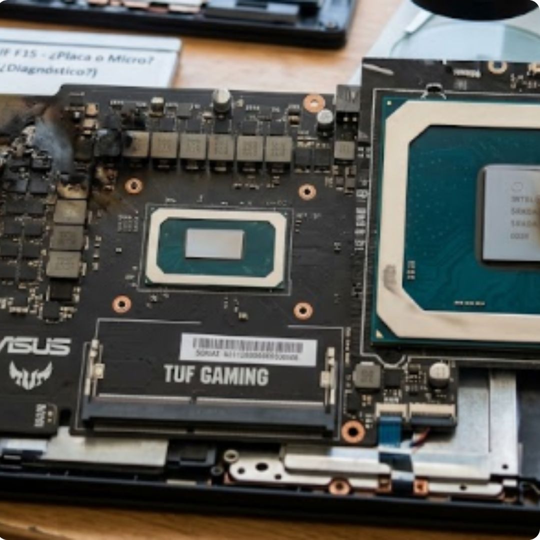 Medición electrónica de voltajes de procesador y placa madre de notebook