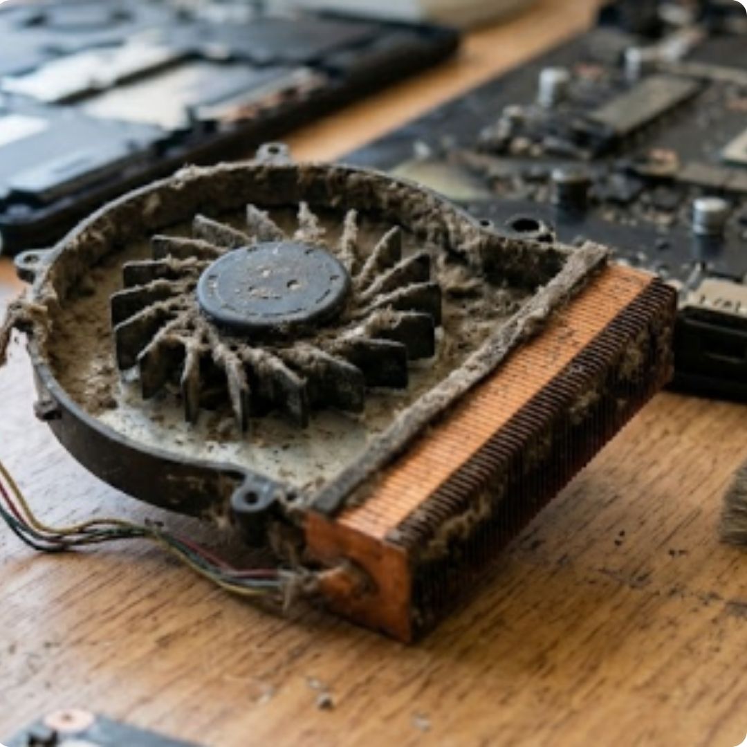 Mantenimiento de cooler de notebook ruidoso y disipador tapado en Rosario
